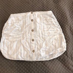 Blue and white striped skirt